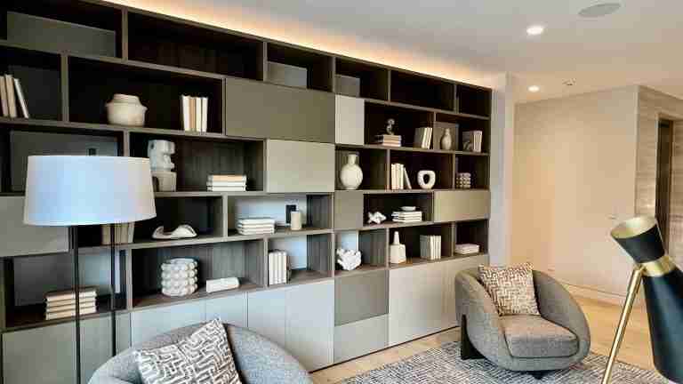 A Home Office Defined by San Giacomo's Lampo & Modo Collections · Oak Veneer & Matte Lacquer · by Tredi Interiors