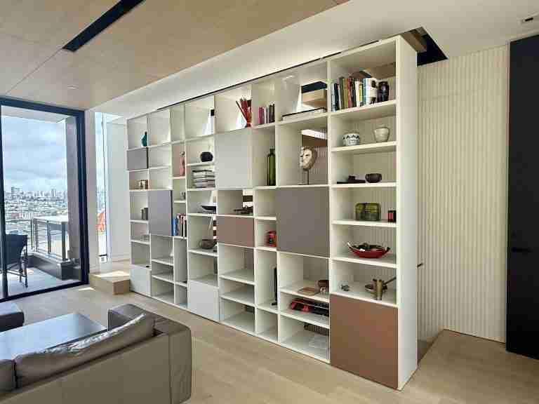 The Wall That Isn't a Wall: A Double-Sided Lampo Bookshelf Divider in a Contemporary San Francisco Home